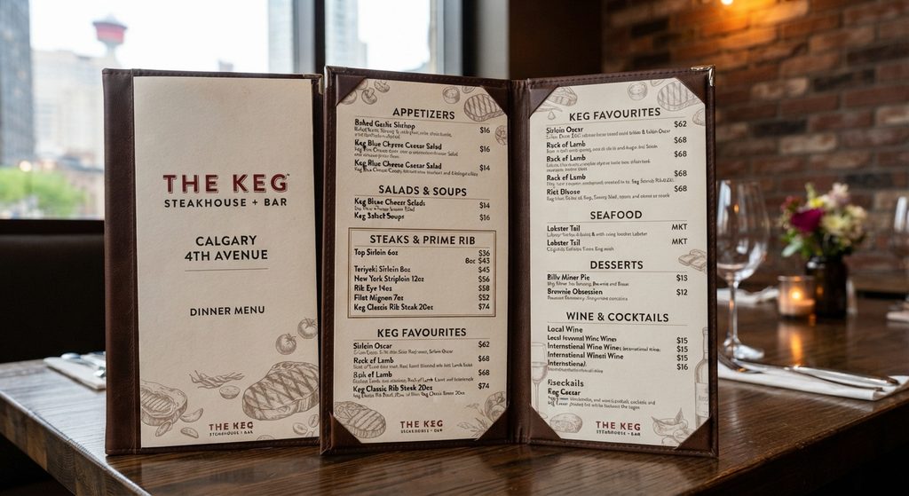 The Keg Calgary 4th Avenue Menu